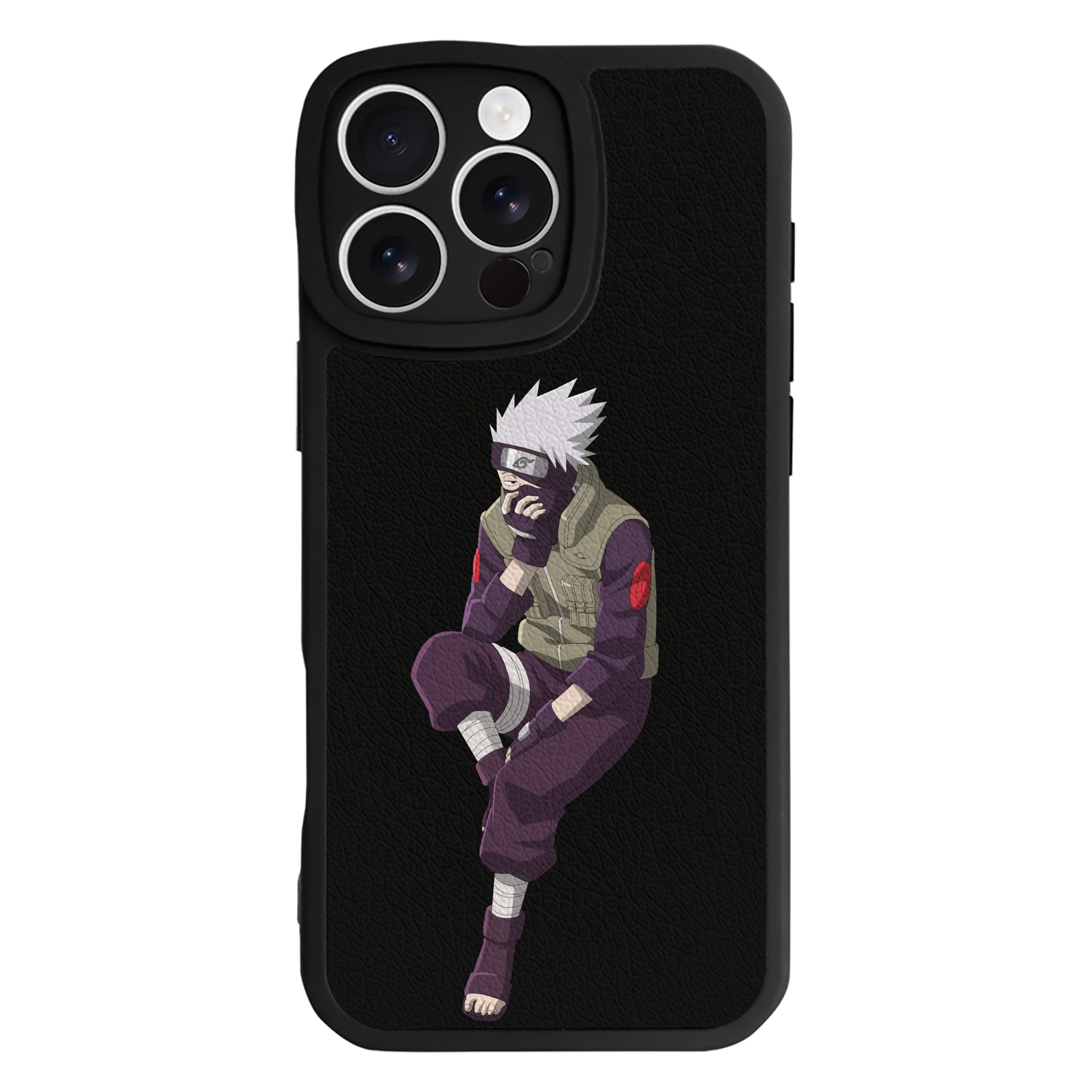 （画像用） NARUTO -ナルト- はたけ カカシ Hatake Kakashi 【iPhone 16シリーズ対応】シリコンスマホケース（レザー調） 材質：シリコン
